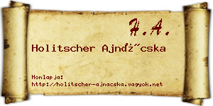 Holitscher Ajnácska névjegykártya